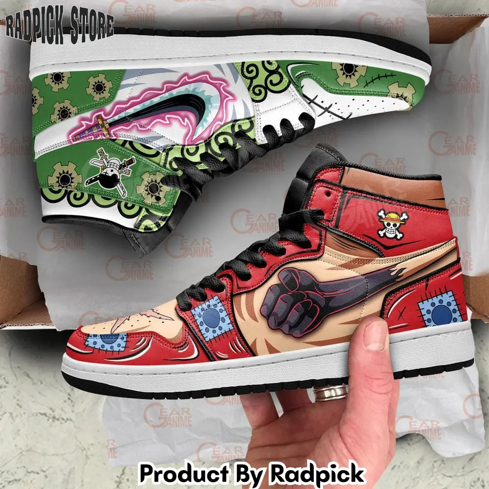 Zoro and luffy haki air jordan high top sneakers anime mn03  rp0402225